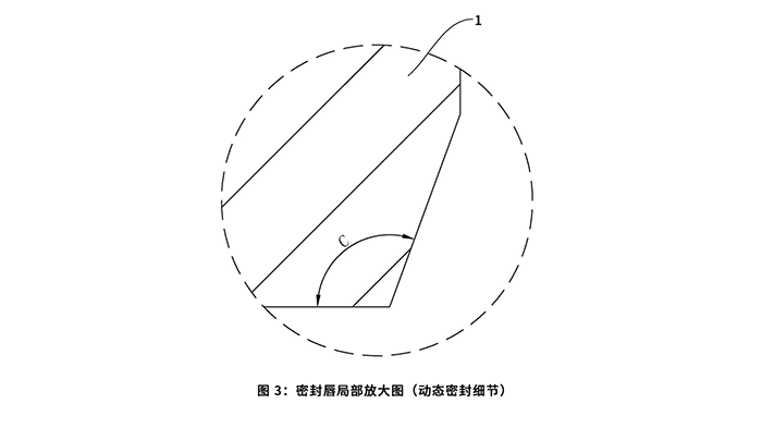 一種油封及其加工治具：圖 3：密封唇局部放大圖（動(dòng)態(tài)密封細(xì)節(jié)）